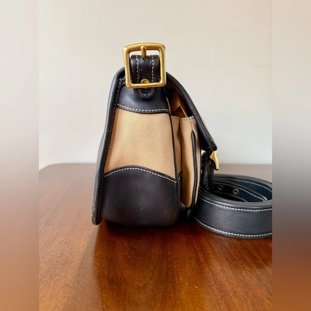 Vintage Coach Legacy Canvas Saddle Field Bag - Picture 7 of 12